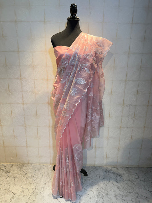 Tissue Appliqué Organza Saree